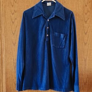 Vintage Men's Blue Long Sleeve Kmart Shirt - Size Large
